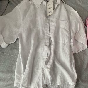 Zara white  linen shirt